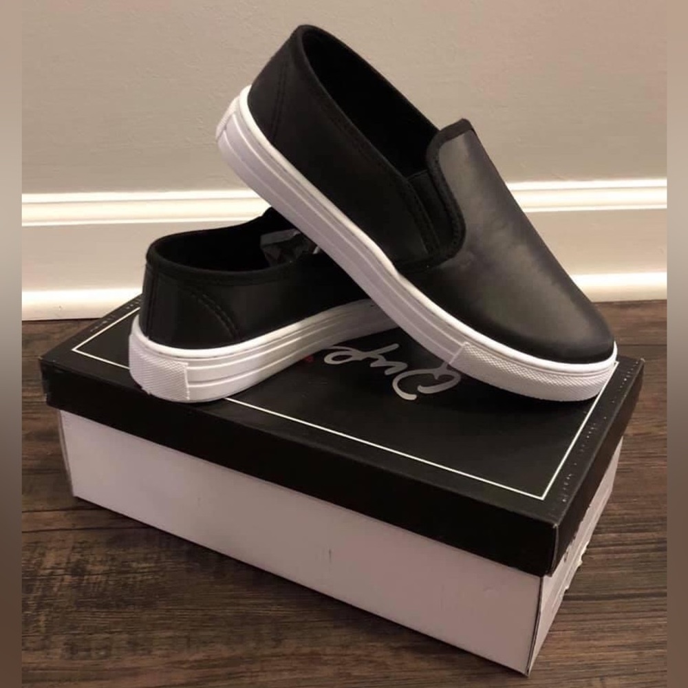 Black Satin Side On Sneakers